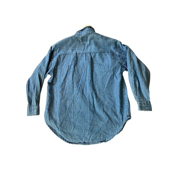 Quizz New York Denim Button Down Lace & Pearl Detail Long Sleeve Small - Picture 2 of 10